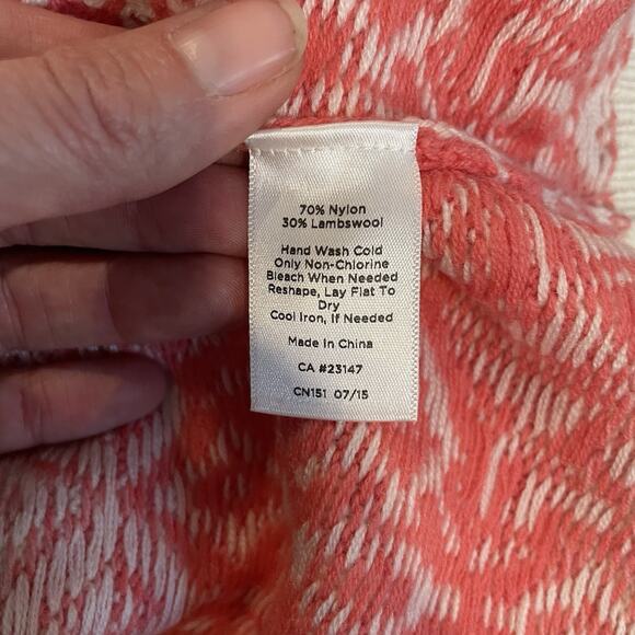 Talbots Fair Isle Sweater Women's M Lambswool Crewneck Nordic Alpine Red Gray - Picture 5 of 6